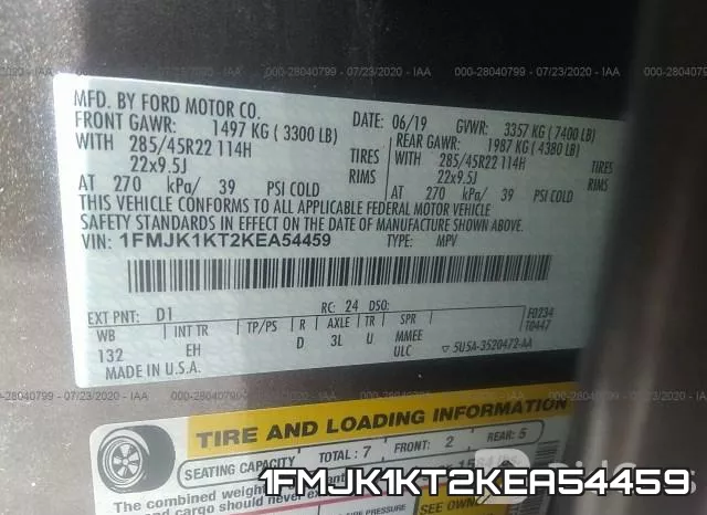 1FMJK1KT2KEA54459 фото 10