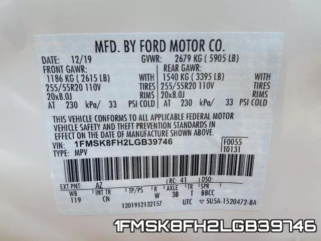 1FMSK8FH2LGB39746 фото 2