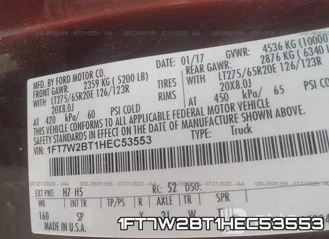 1FT7W2BT1HEC53553 фото 10