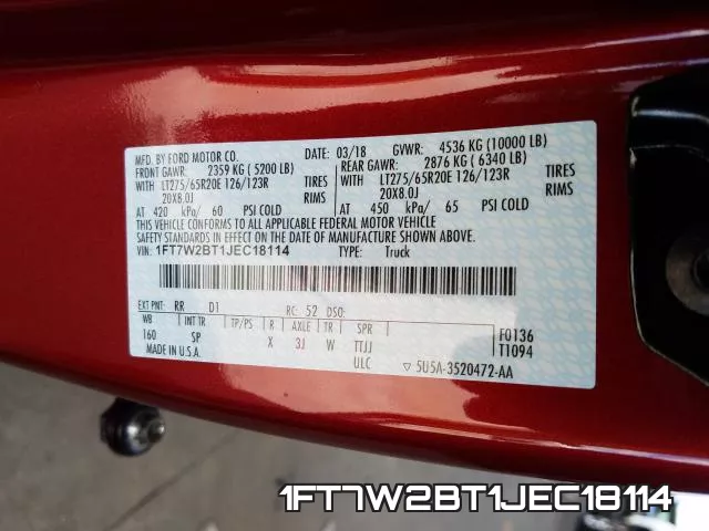 1FT7W2BT1JEC18114 фото 2