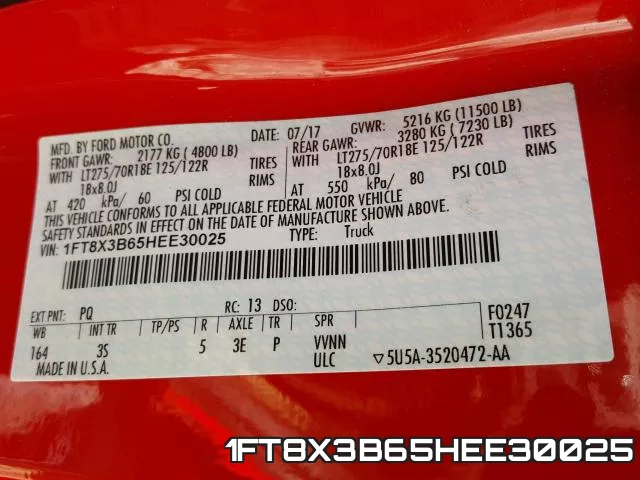 1FT8X3B65HEE30025 фото 2
