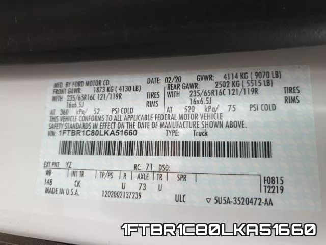 1FTBR1C80LKA51660 фото 2