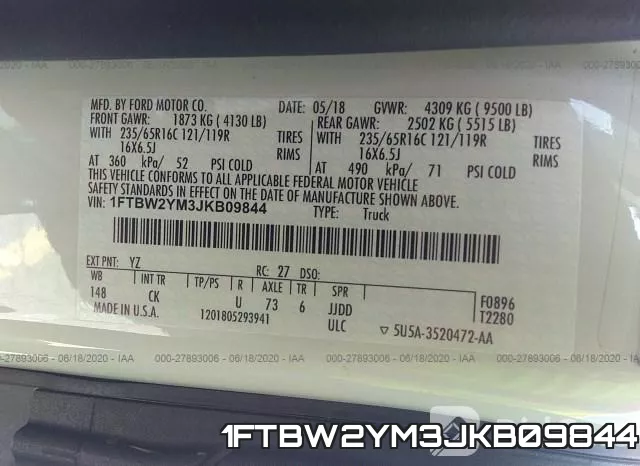 1FTBW2YM3JKB09844 фото 9