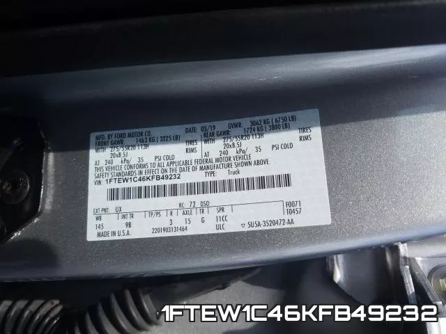 1FTEW1C46KFB49232 фото 2