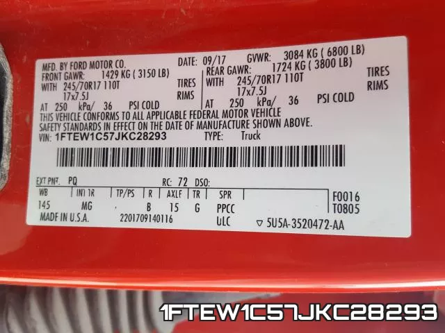 1FTEW1C57JKC28293 фото 2