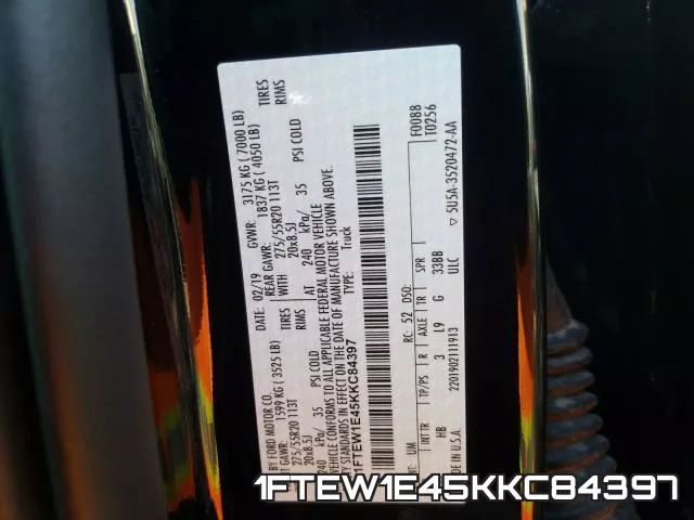 1FTEW1E45KKC84397 фото 2