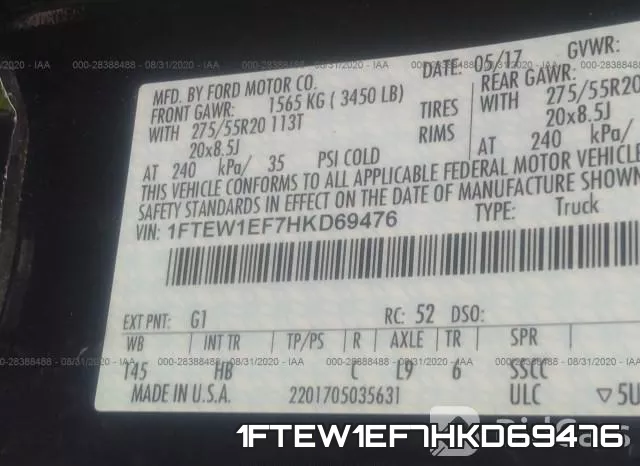 1FTEW1EF7HKD69476 фото 10
