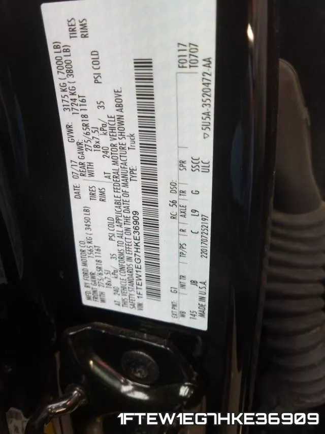 1FTEW1EG7HKE36909 фото 2