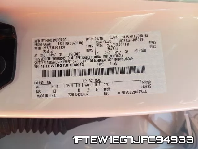 1FTEW1EG7JFC94933 фото 2