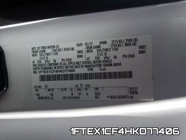 1FTEX1CF4HKD77406 фото 2