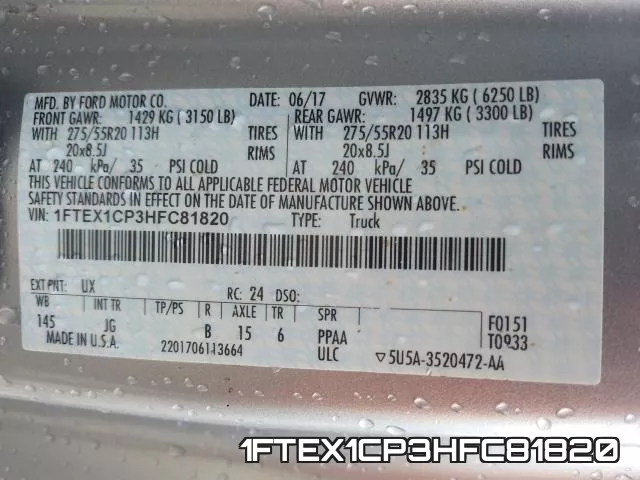1FTEX1CP3HFC81820 фото 2