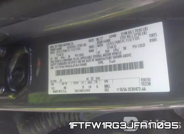 1FTFW1RG3JFA17095 фото 10