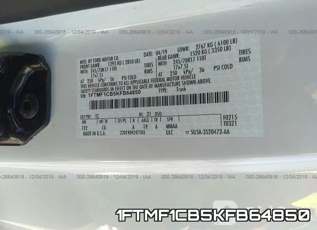 1FTMF1CB5KFB64850 фото 10