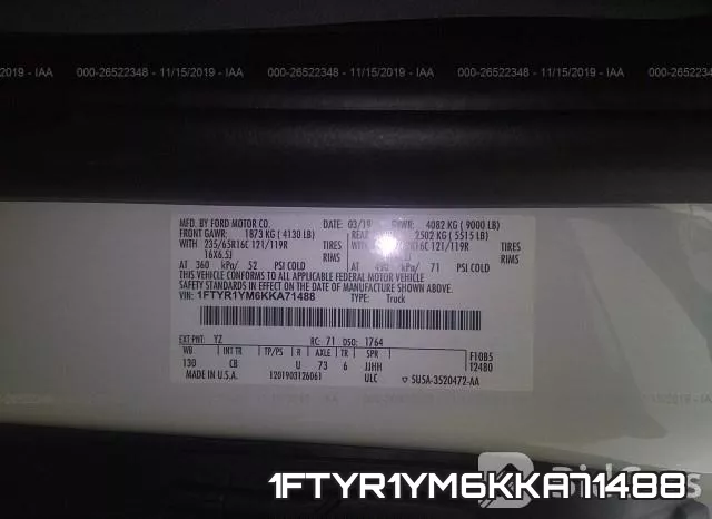 1FTYR1YM6KKA71488 фото 10
