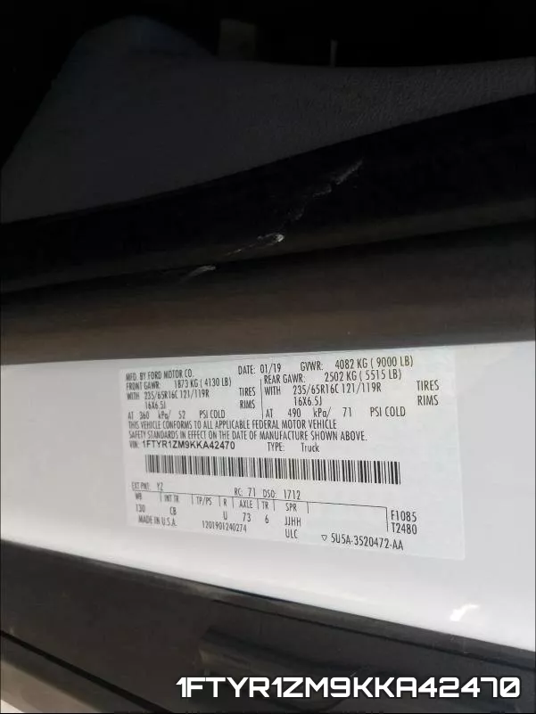 1FTYR1ZM9KKA42470 фото 2