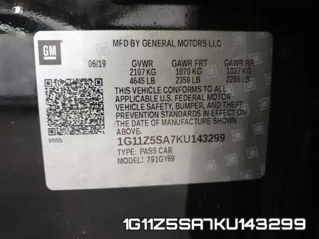 1G11Z5SA7KU143299 фото 2