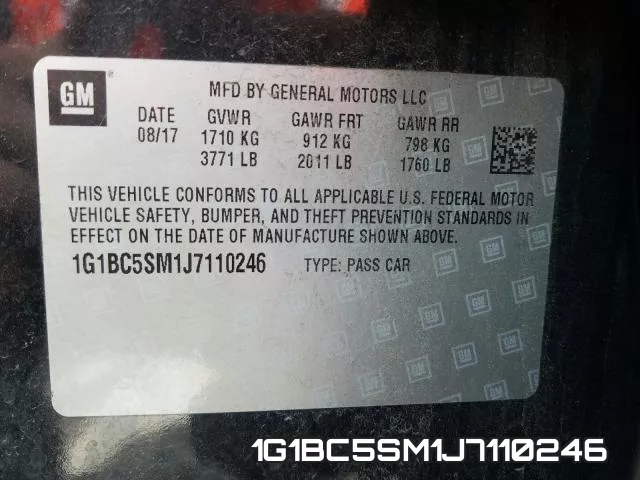 1G1BC5SM1J7110246 фото 2
