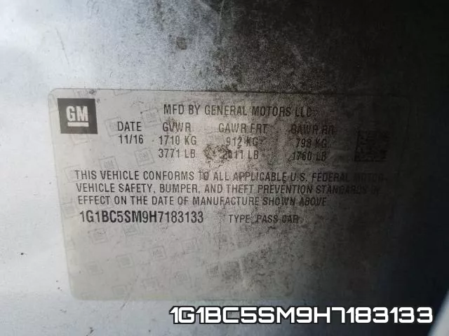 1G1BC5SM9H7183133 фото 2