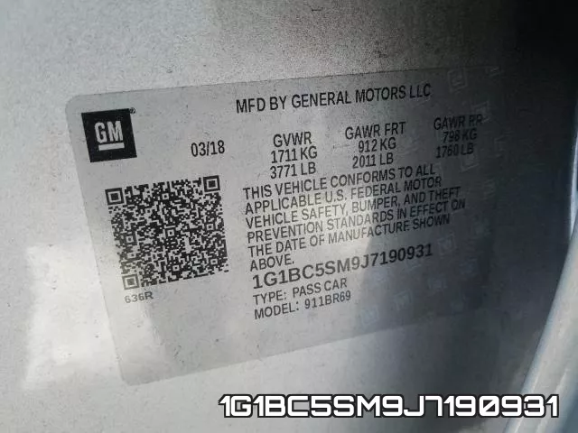 1G1BC5SM9J7190931 фото 2