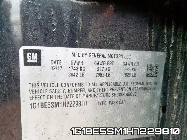 1G1BE5SM1H7229810 фото 2