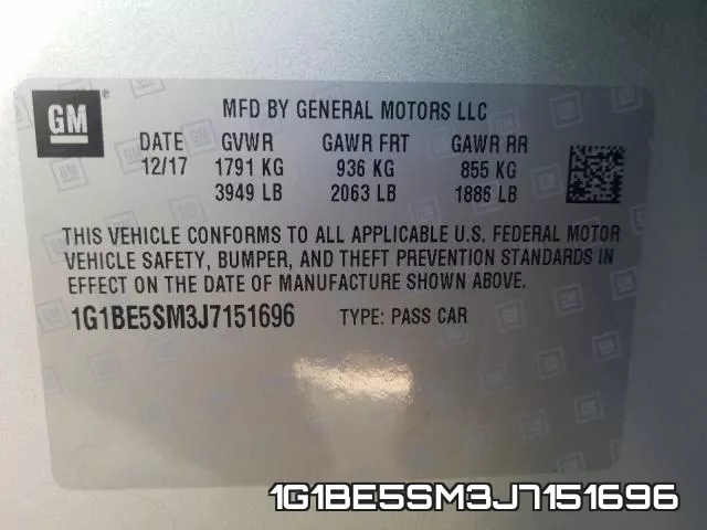 1G1BE5SM3J7151696 фото 2