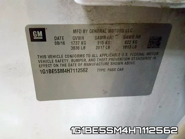 1G1BE5SM4H7112562 фото 2
