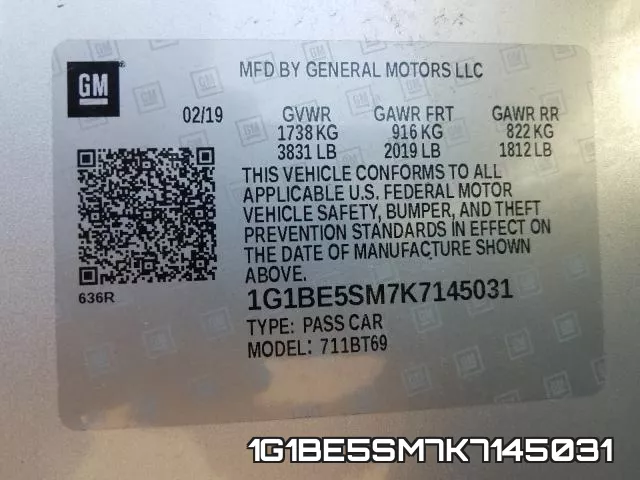 1G1BE5SM7K7145031 фото 2