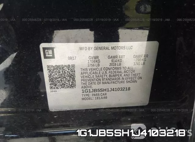 1G1JB5SH1J4103218 фото 10