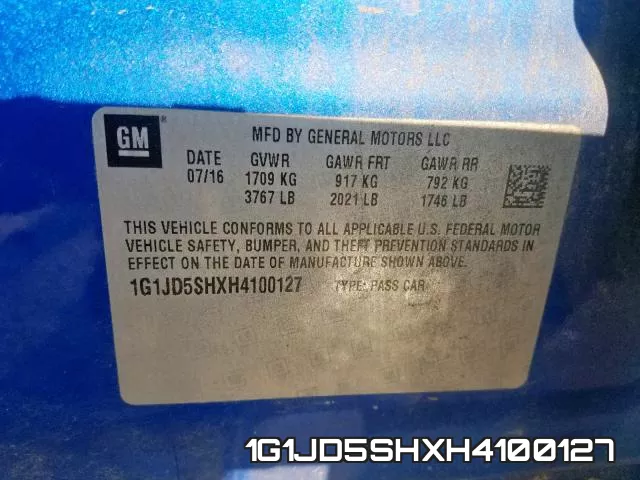 1G1JD5SHXH4100127 фото 2
