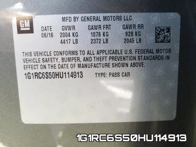 1G1RC6S50HU114913 фото 2