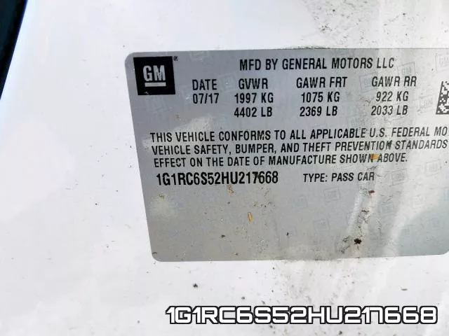 1G1RC6S52HU217668 фото 2
