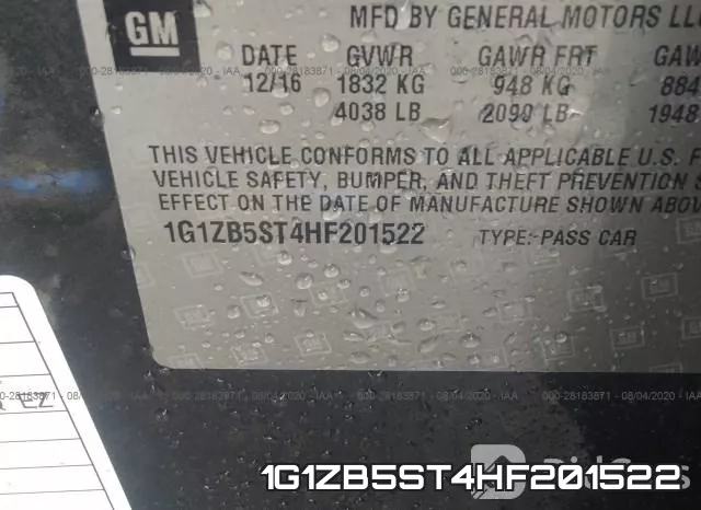 1G1ZB5ST4HF201522 фото 10