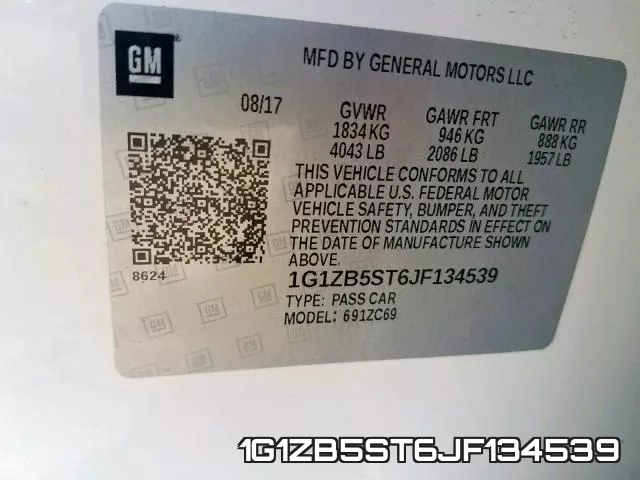 1G1ZB5ST6JF134539 фото 2