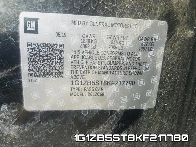 1G1ZB5ST8KF217780 фото 2