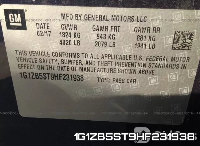 1G1ZB5ST9HF231938 фото 10
