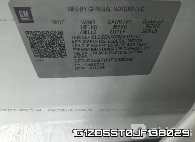 1G1ZD5ST0JF138029 фото 10