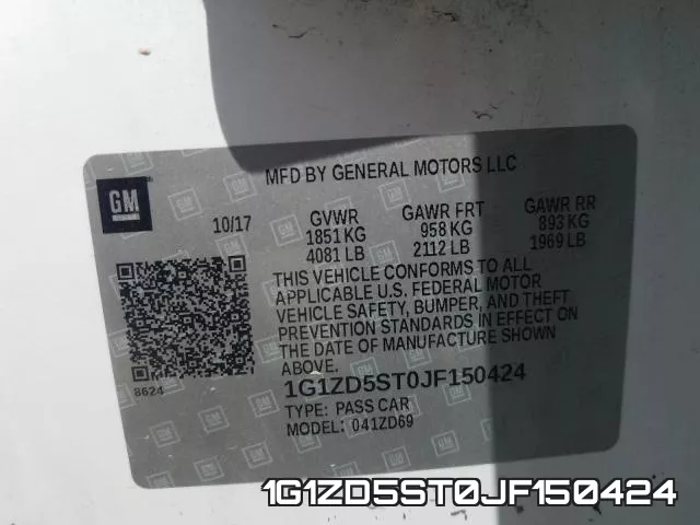 1G1ZD5ST0JF150424 фото 2