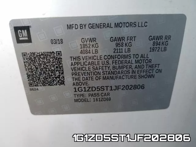 1G1ZD5ST1JF202806 фото 2