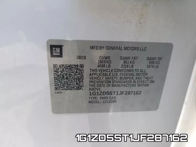 1G1ZD5ST1JF287162 фото 2