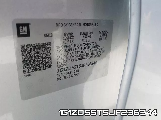 1G1ZD5ST5JF236344 фото 2