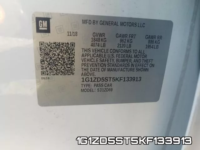 1G1ZD5ST5KF133913 фото 2