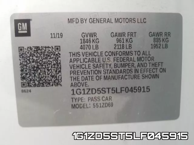 1G1ZD5ST5LF045915 фото 2
