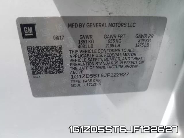 1G1ZD5ST6JF122627 фото 2