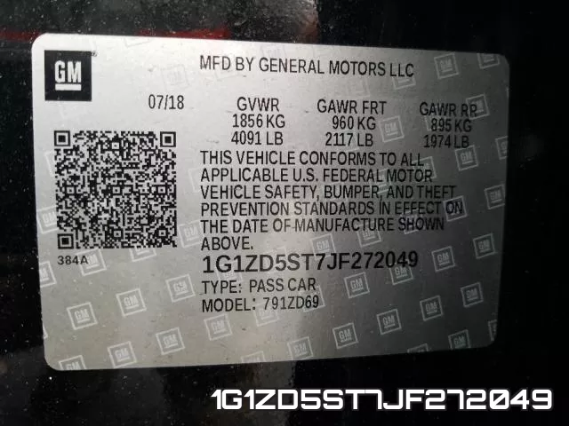 1G1ZD5ST7JF272049 фото 2