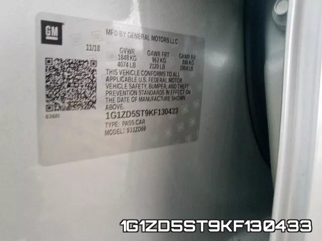 1G1ZD5ST9KF130433 фото 2
