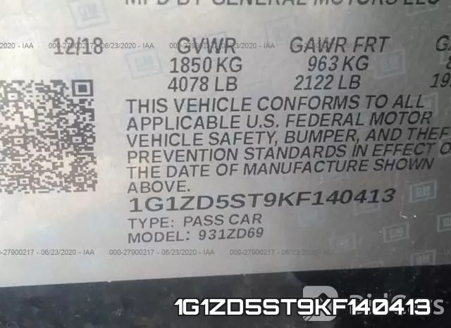 1G1ZD5ST9KF140413 фото 10