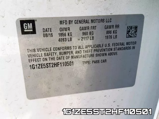 1G1ZE5ST2HF110501 фото 2