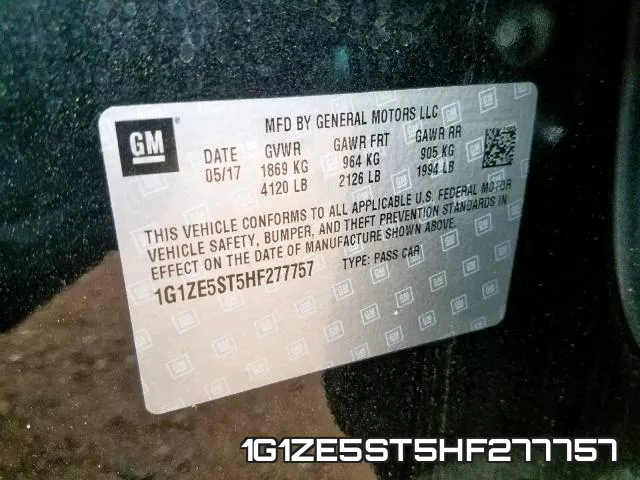 1G1ZE5ST5HF277757 фото 2