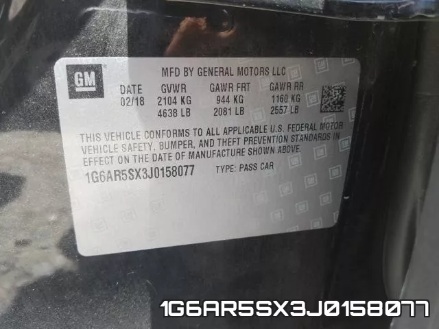 1G6AR5SX3J0158077 фото 2