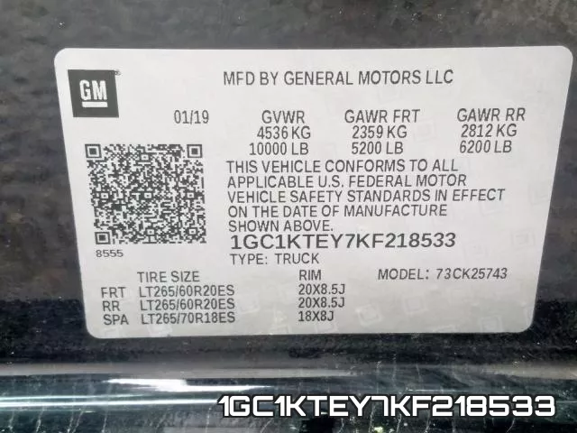 1GC1KTEY7KF218533 фото 2